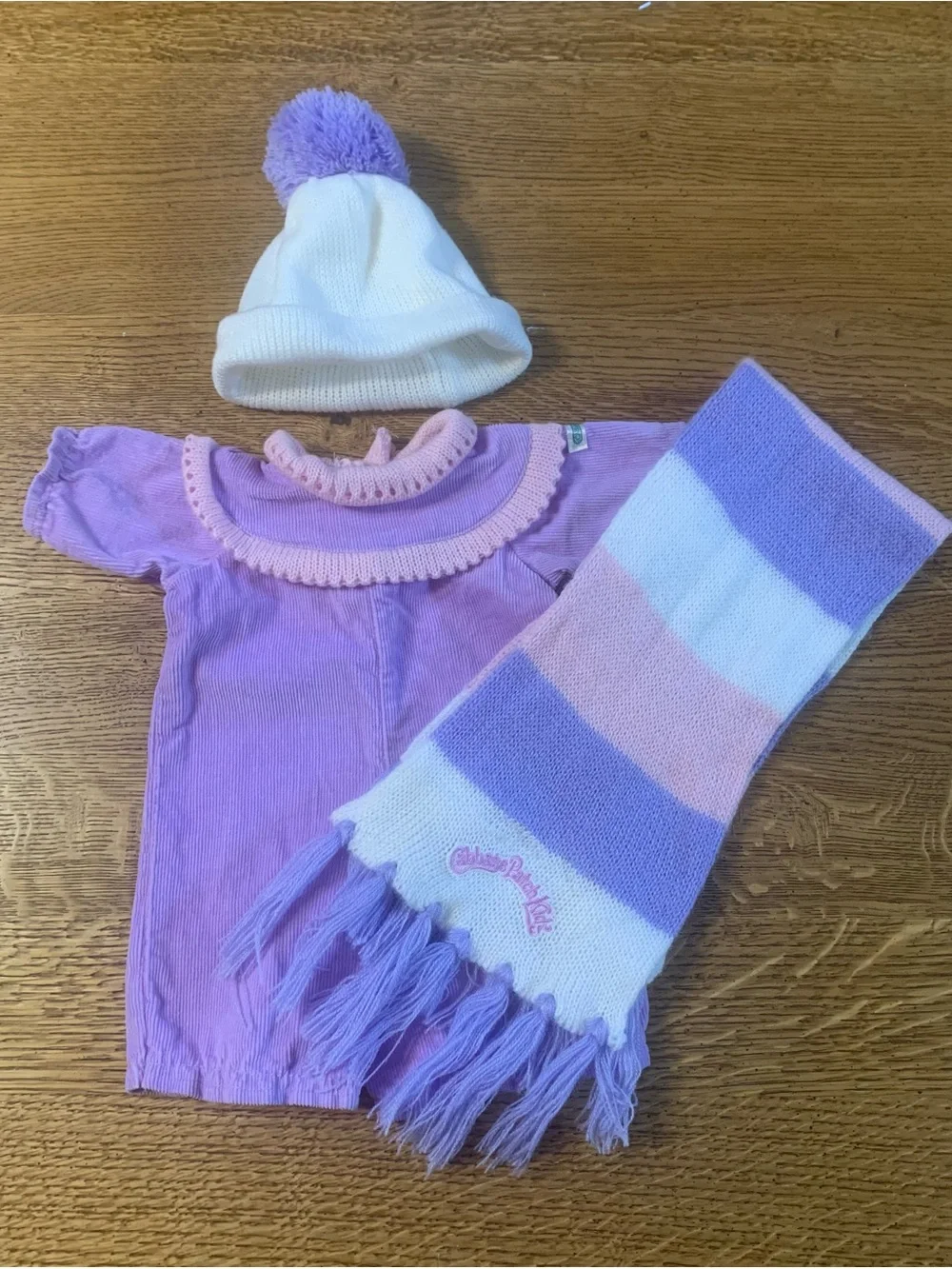 Vintage Cabbage Patch Kids Doll HM8 Girl Poodle Hair Ponytails Purple Snowsuit